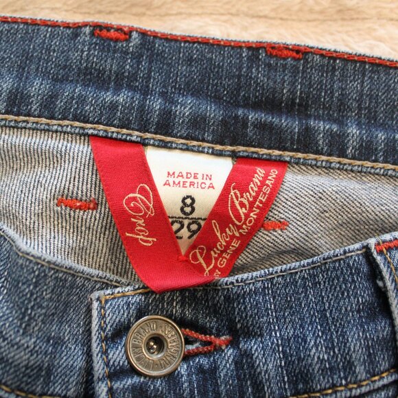 Lucky Brand Dunagarees Sundown Skinny Cuffed Crop Jeans Sz 8/29 - Picture 6 of 12